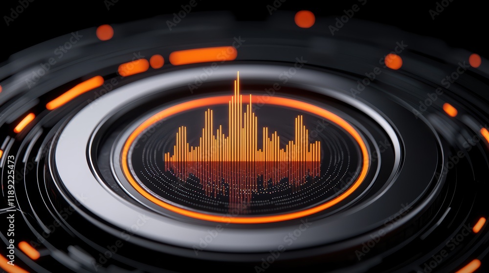 Poster modern audio visualization with colorful waveform design elements