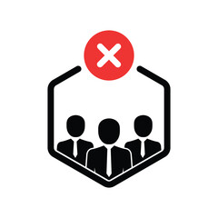 black team icon like bad teamwork or collaboration. concept of not effective cooperation or recruitment pictogram. flat trend modern logotype graphic design