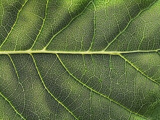 Fototapeta premium Photo of a Green Leaf Close-Up