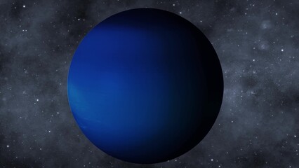 3d Neptune planet zoom in space with star