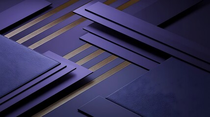 Obraz premium Abstract business background with purple rectangles and gold stripes for professional use