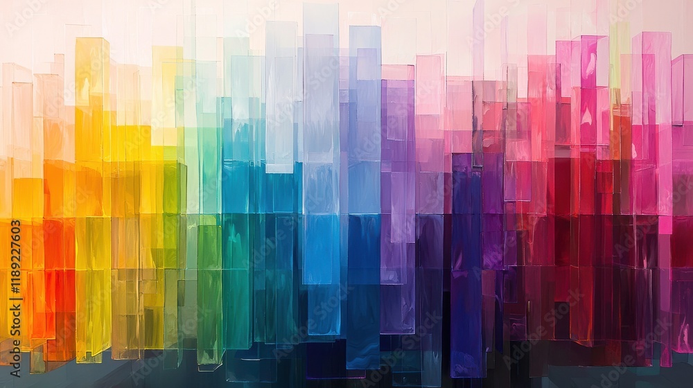 Poster experimental contemporary art showcase gallery space color gradient display modern art environment a