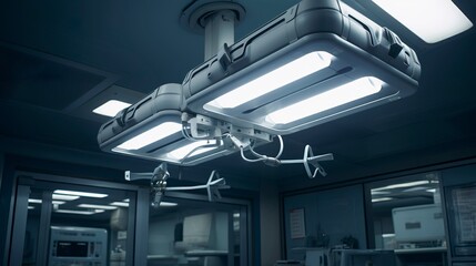 Fototapeta premium A photo of an operating room light