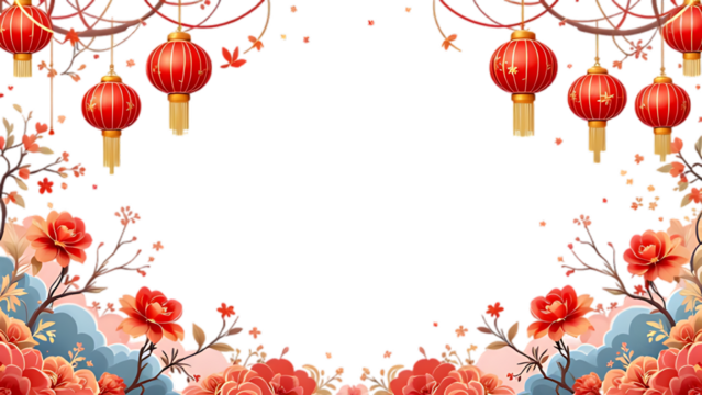  2025 Chinese New Year Transparent background copy space, themed chinese new year.,chinese lunar new year elements PNG