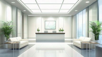 Modern Office Interior with Contemporary Furniture and Bright Lighting