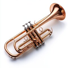 Obraz premium Golden trumpet isolated on white background.