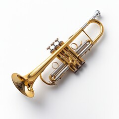 Fototapeta premium Golden trumpet isolated on white background.
