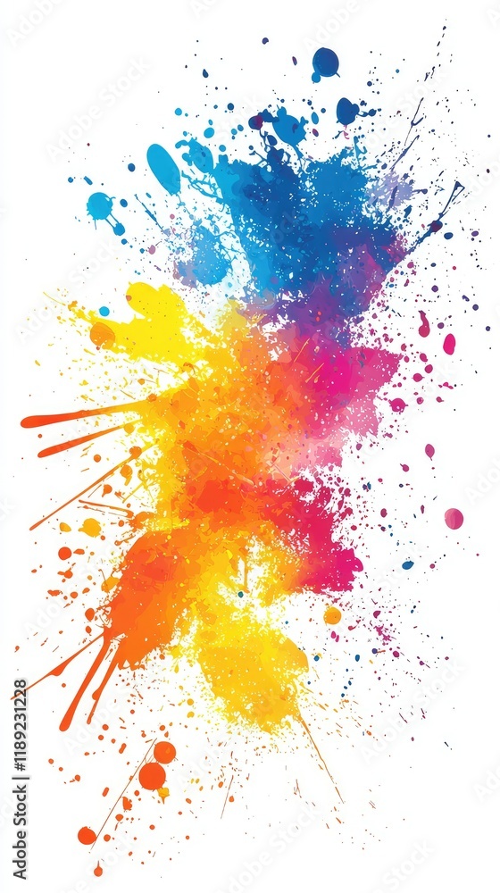 Poster Vibrant Splashes of Color in Abstract Art with Dynamic Patterns