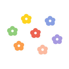 Colorful flowers. Natural, floral, blossom, spring concepts. Flat decorative vector design isolated illustration.