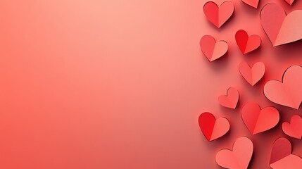 Valentine’s Day greeting card background template with heart shape