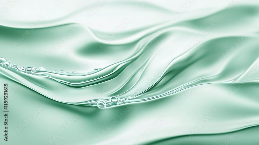 Poster abstract pastel green gradient background with soft flowing lines