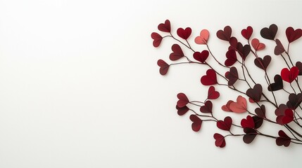 Elegant Valentine&rsquo;s Day Branch Design with Heart-Shaped Leaves