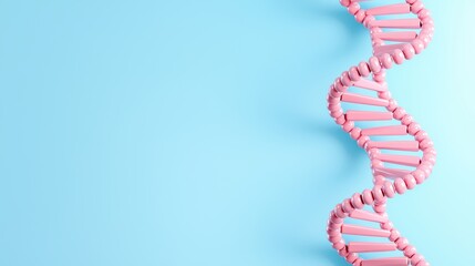 Pink DNA Helix Structure on Blue Background for Scientific Concepts