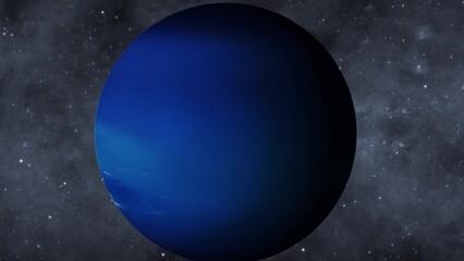 3d Neptune zoom in on space with star