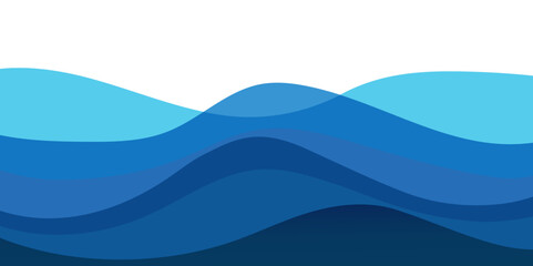 Water waves isolated on white background. For web site, poster, placard, backdrop and surface. Useful for banner and wallpaper.