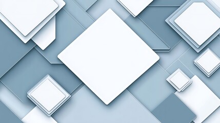 Abstract Geometric Shapes Blue White Design