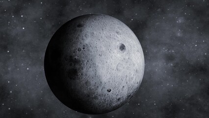 3d Moon planet zoom in space with star galaxy