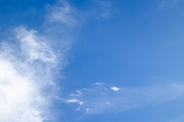 Photograph of white clouds on a white background. Concept: Nature, wind, clouds.