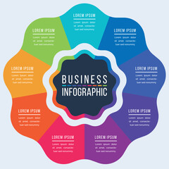Business Infographic design 9 steps information