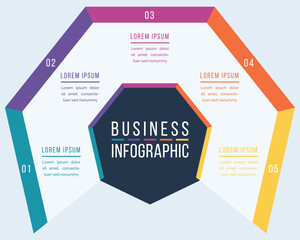 Business Infographic design 5 Options information template