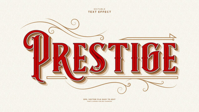 Prestige editable text effect victorian vintage style
