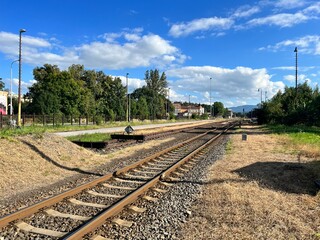 railway tracks near the train station in Frýdek