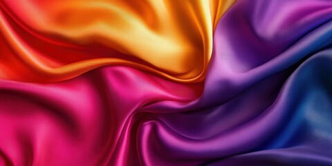 Obraz premium Colorful silk fabric showcasing vibrant hues blending beautifully together