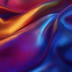 Vibrant silk fabric showcasing rich colors in abstract patterns