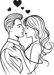 Valentine's couple vector love for Happy  Valentine's Day