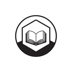 books silhouette vector art logo