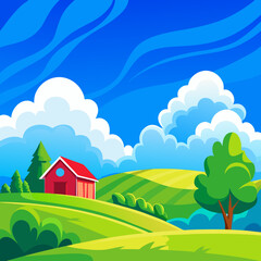 Obraz premium landscape with a house