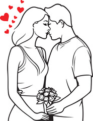 Valentine's couple vector love for Happy  Valentine's Day