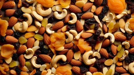 A photo of dried fruit trail mix