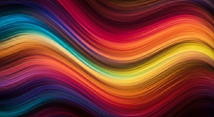 Obraz premium Vibrant Wave Abstract: A mesmerizing abstract art piece featuring dynamic, swirling waves of rich, saturated colors, creating a captivating visual rhythm and energy.