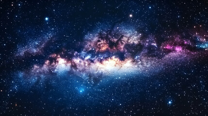 Obraz premium A night sky filled with stars and galaxies, portraying outer space.