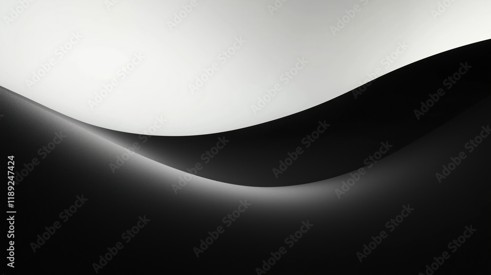 Poster abstract minimalist design featuring soft gradient from dark gray to light black on black background