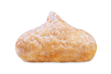 Cottage cheese puffed cake on a white isolated background