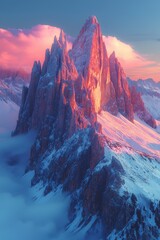 Majestic winter landscape scenery wallpaper with snow mountain forest