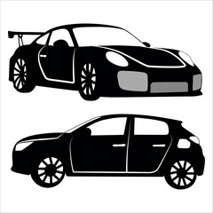 Naklejka premium Modern Car Silhouette vector illustration