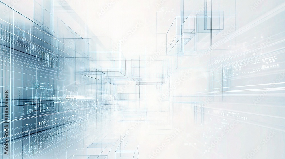Aufkleber abstract technology background with minimal architectural lines