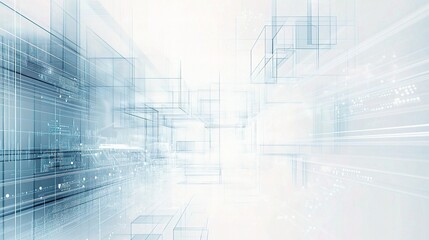 Obraz premium Abstract Technology Background with Minimal Architectural Lines