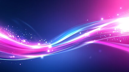 Abstract Pink and Blue Glowing Wave Design