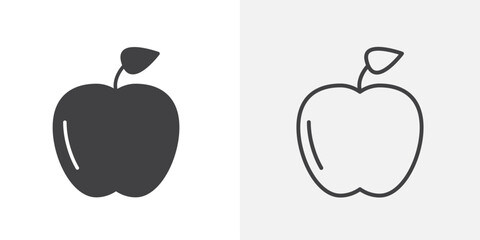 Apple icon flat and simple set design