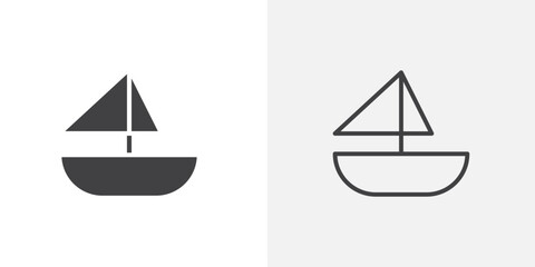 Boat icon flat and simple set design