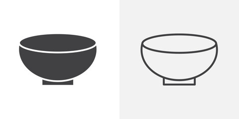 Bowl icon flat and simple set design