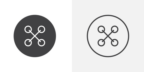 Buttton icon flat and simple set design