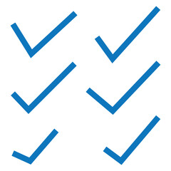 check list icon set. approved symbol, checked checkbox mark, checkmark set, editable line.