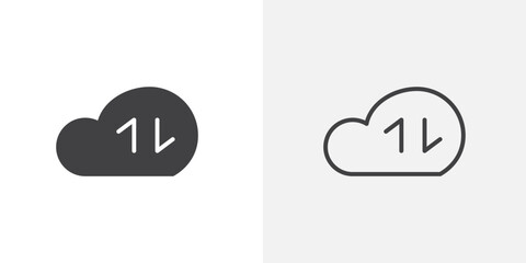 Cloud transfer icon flat and simple set design