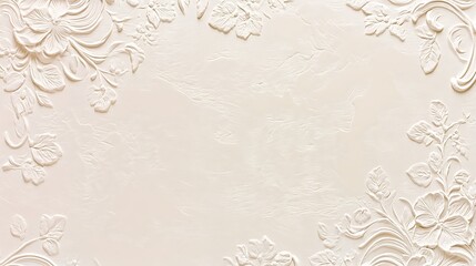 Elegant White Floral Embossed Wall Panel Design