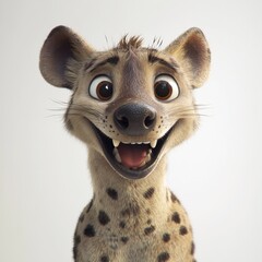 a cartoon hyena smiling at the viewer